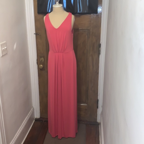 Like new! Cynthia Rowley Punch Pink maxi dress with pockets - size Large - Picture 2 of 8